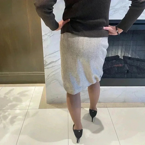 BNWT Escada brown tweed knee length skirt sz 38 - Picture 2 of 10